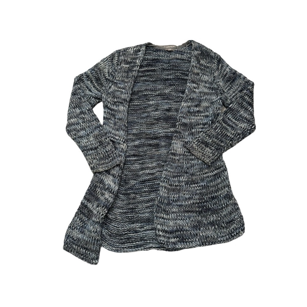 J.Jill Womens Open Front Knit Cardigan Size M Long Sleeve Pockets Blue